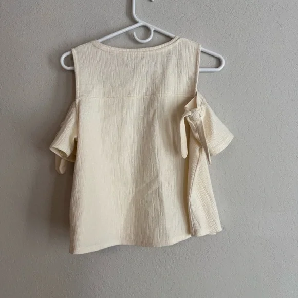 Madewell Skylark Cold Shoulder Cream Top - Picture 4 of 5